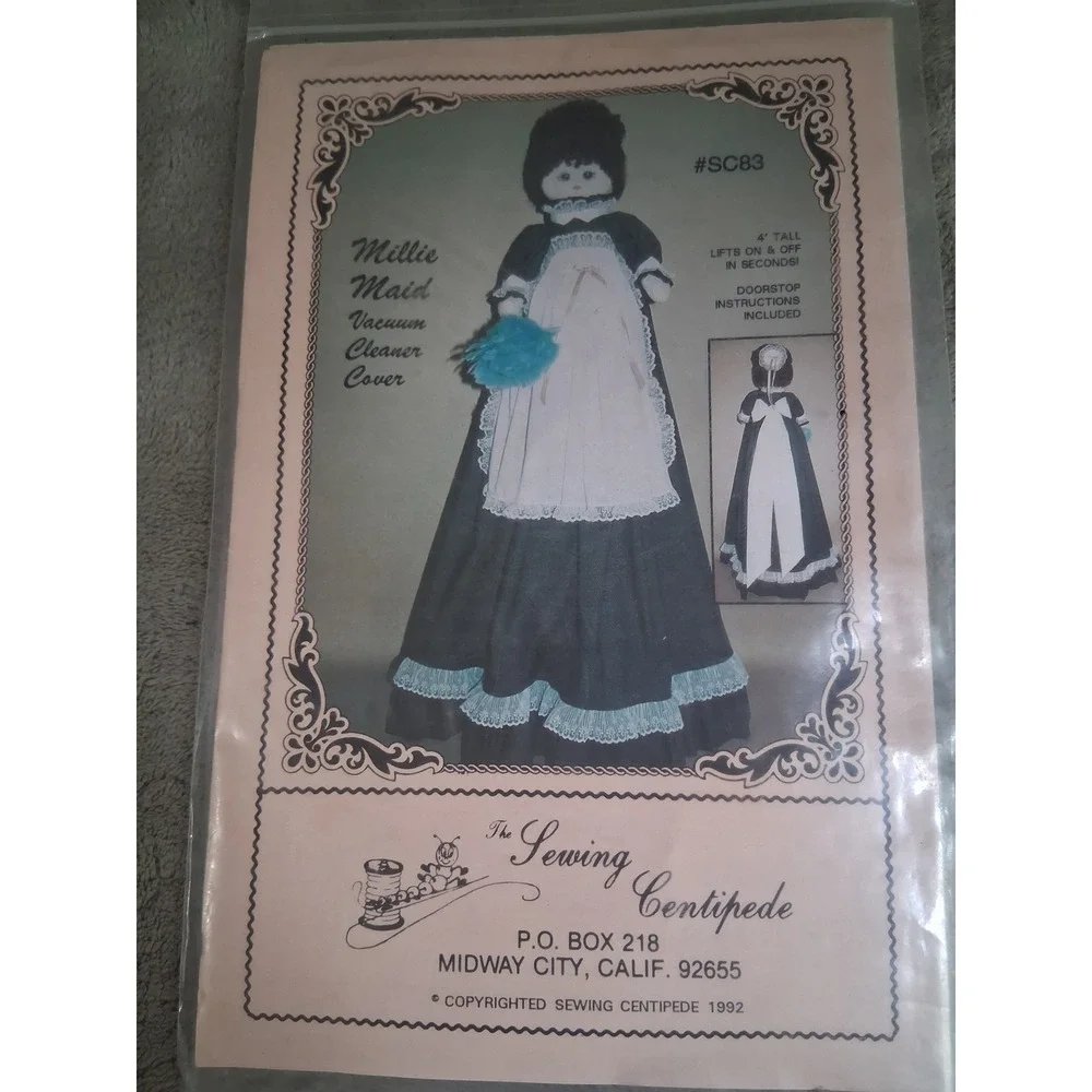 Vtg Sewing Pattern Lot Vacuum Broom Covers Megan Mouse Millie Maid Goose Girl